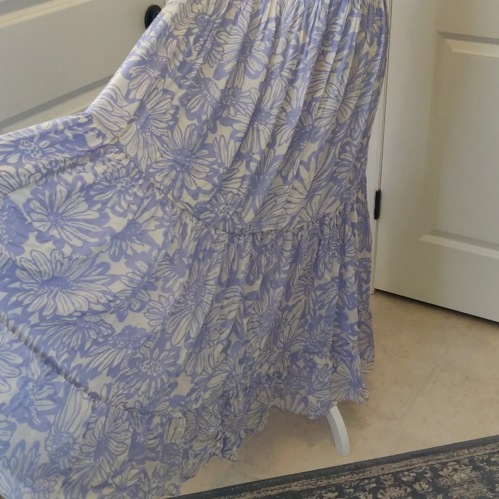 New!Free people slip on boho-chick tier cornflower combo maxi dress Cottagecore - Picture 13 of 15